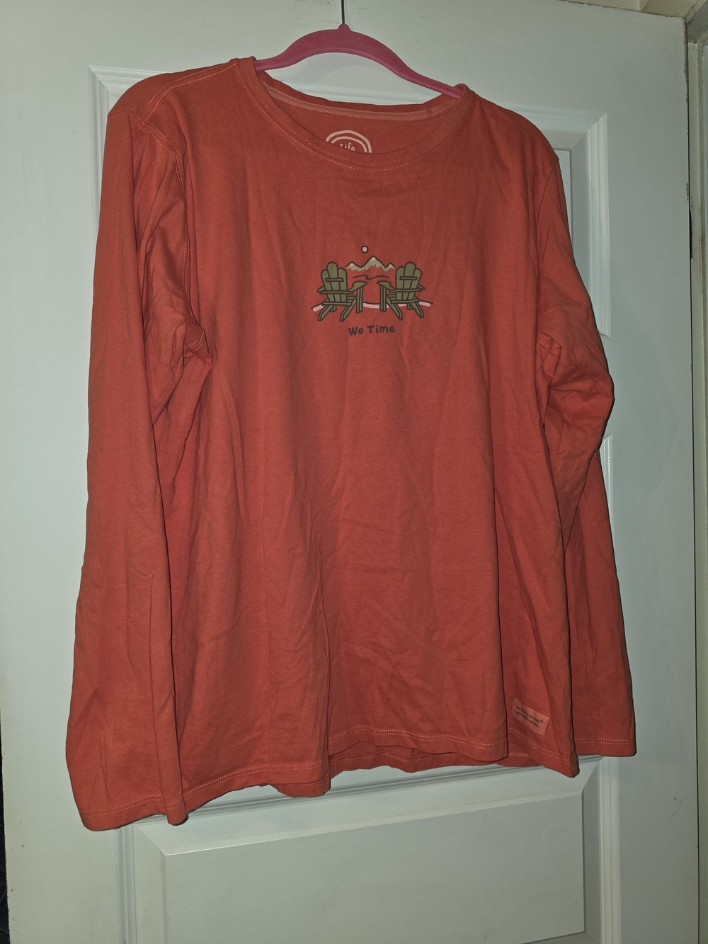 Women's Long-Sleeve Tee in Coral